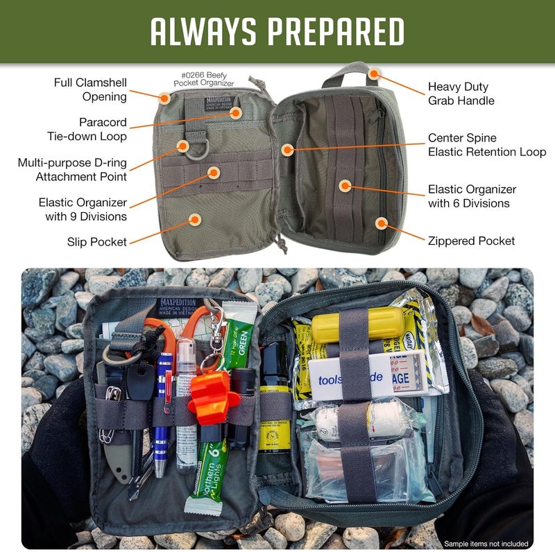 Maxpedition Beefy Pocket Organizer, Compact, MOLLE-Compatible, 1000D Nylon Tactical Pouch, Everyday Carry Tool and Gear Storage for Outdoor, Tactical, Survival, 0266 - Image 4